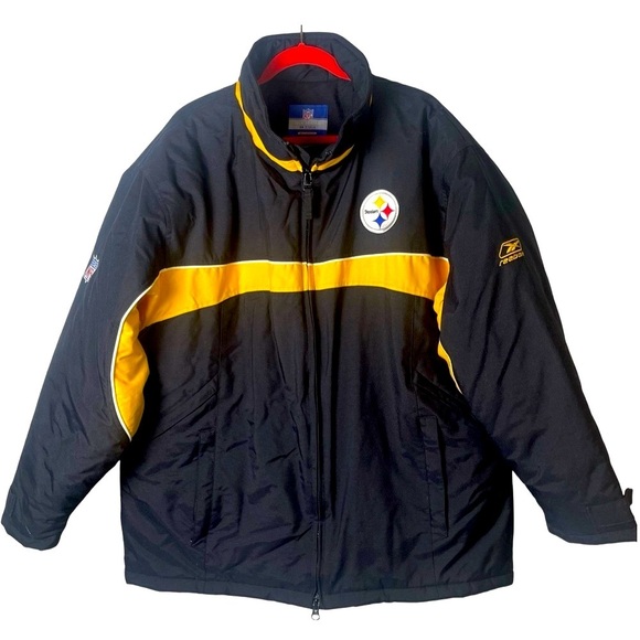 Vintage 1990s NFL Reebok Pittsburgh Steelers Puffer Jacket Size XL - Picture 1 of 10